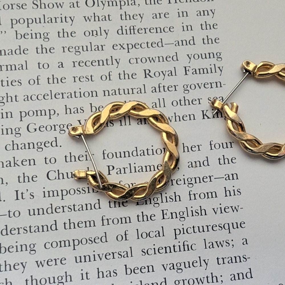 Elegant Goldtone Hoop Earrings - Picture 5 of 9